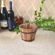 Load image into Gallery viewer, Balcony Vegetable Succulent Carbonized Wood Flower Pot Retro Small Wooden Bucket Home Decoration, S Flat Mouth, M Flat Mouth, L Flat Mouth, S Wave Mouth, M Wave Mouth, L Wave Mouth
