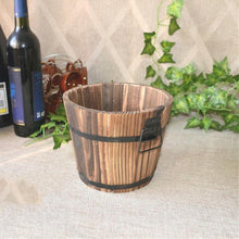Load image into Gallery viewer, Balcony Vegetable Succulent Carbonized Wood Flower Pot Retro Small Wooden Bucket Home Decoration, S Flat Mouth, M Flat Mouth, L Flat Mouth, S Wave Mouth, M Wave Mouth, L Wave Mouth