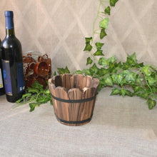 Load image into Gallery viewer, Balcony Vegetable Succulent Carbonized Wood Flower Pot Retro Small Wooden Bucket Home Decoration, S Flat Mouth, M Flat Mouth, L Flat Mouth, S Wave Mouth, M Wave Mouth, L Wave Mouth