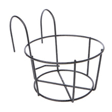 Load image into Gallery viewer, Balcony Fence Round Metal Flower Stand Wrought Iron Wall-mounted Flower Pot Stand, S, M, L, XL
