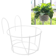 Load image into Gallery viewer, Balcony Fence Round Metal Flower Stand Wrought Iron Wall-mounted Flower Pot Stand, S, M, L, XL
