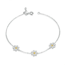 Load image into Gallery viewer, S925 Sterling Silver Platinum Plated Bracelet Cute Daisy Bracelet, Daisy
