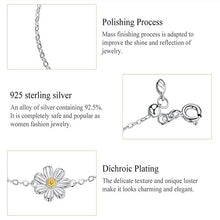 Load image into Gallery viewer, S925 Sterling Silver Platinum Plated Bracelet Cute Daisy Bracelet, Daisy