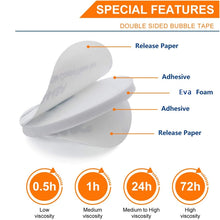 Load image into Gallery viewer, Round EVA Foam Double-sided Adhesive Strong High-viscosity Sponge Sticker, 200 PCS 20x1.5mm, 200 PCS 25x1.5mm, 150 PCS 30x1.5mm, 100 PCS 40x1.5mm, 72 PCS 50x1.5mm, 48 PCS 60x1.5mm, 24 PCS 80x1.5mm