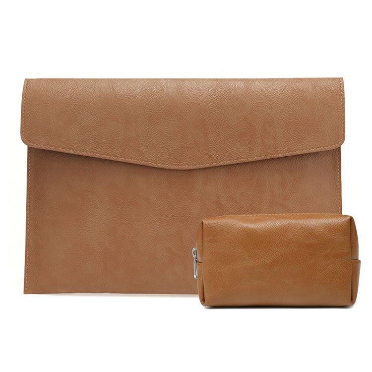 PU Leather Litchi Pattern Sleeve Case For 14 Inch Laptop, Style:, Single Bag (Light Brown), Single Bag  (Dark Brown), Single Bag ( Black, Liner Bag + Power Bag  (Light Brown), Liner Bag + Power Bag  (Dark Brown), Liner Bag + Power Bag  (Black)