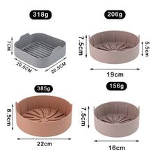 Load image into Gallery viewer, Air Fryer Silicone Grill Pan Accessories, Square 20.5 cm, Round 22 cm, Round 19 cm, Round 16 cm