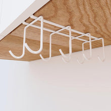 Load image into Gallery viewer, Hanging Nail-free Partition Cup Holder Creative Kitchen Supplies Storage Rack, 8 Hooks, 6 Hooks