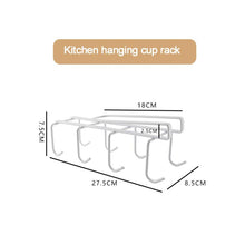Load image into Gallery viewer, Hanging Nail-free Partition Cup Holder Creative Kitchen Supplies Storage Rack, 8 Hooks, 6 Hooks