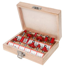 Load image into Gallery viewer, Woodworking Milling Cutter Set Trimming Machine Head Electric Wood Milling Engraving Machine Cutter, Red 1/4 Handle 12PCS, Blue 1/4 Handle 12PCS, Red 1/2 Handle 12PCS, Blue 1/2 Handle 12PCS, Red 1/4 Handle 15PCS, Red 1/2 Handle 15PCS                   ...