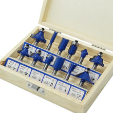 Load image into Gallery viewer, Woodworking Milling Cutter Set Trimming Machine Head Electric Wood Milling Engraving Machine Cutter, Red 1/4 Handle 12PCS, Blue 1/4 Handle 12PCS, Red 1/2 Handle 12PCS, Blue 1/2 Handle 12PCS, Red 1/4 Handle 15PCS, Red 1/2 Handle 15PCS                   ...