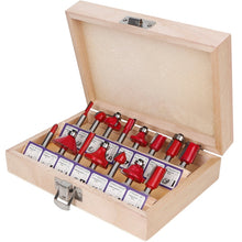 Load image into Gallery viewer, Woodworking Milling Cutter Set Trimming Machine Head Electric Wood Milling Engraving Machine Cutter, Red 1/4 Handle 12PCS, Blue 1/4 Handle 12PCS, Red 1/2 Handle 12PCS, Blue 1/2 Handle 12PCS, Red 1/4 Handle 15PCS, Red 1/2 Handle 15PCS                   ...
