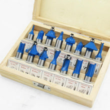 Load image into Gallery viewer, Woodworking Milling Cutter Set Trimming Machine Head Electric Wood Milling Engraving Machine Cutter, Red 1/4 Handle 12PCS, Blue 1/4 Handle 12PCS, Red 1/2 Handle 12PCS, Blue 1/2 Handle 12PCS, Red 1/4 Handle 15PCS, Red 1/2 Handle 15PCS                   ...