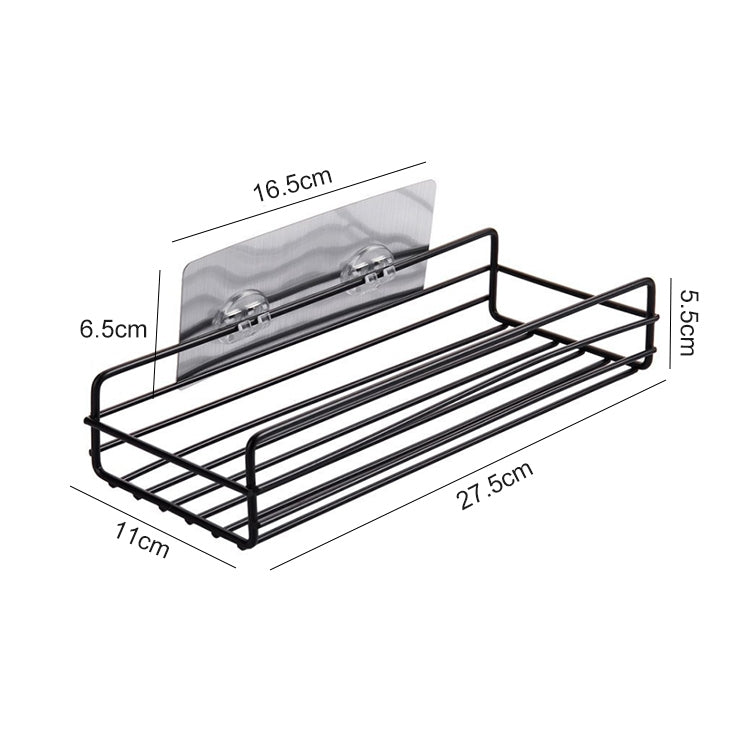 Wrought Iron Bathroom Shelf Wall Mounted Free Punch Toilet Rack, Square (Black), Square (White)