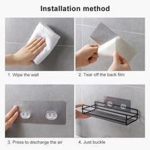 Load image into Gallery viewer, Wrought Iron Bathroom Shelf Wall Mounted Free Punch Toilet Rack, Square (Black), Square (White)