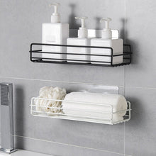 Load image into Gallery viewer, Wrought Iron Bathroom Shelf Wall Mounted Free Punch Toilet Rack, Square (Black), Square (White)