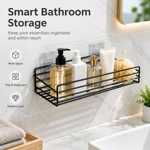 Load image into Gallery viewer, Wrought Iron Bathroom Shelf Wall Mounted Free Punch Toilet Rack, Square (Black), Square (White)