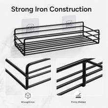 Load image into Gallery viewer, Wrought Iron Bathroom Shelf Wall Mounted Free Punch Toilet Rack, Square (Black), Square (White)