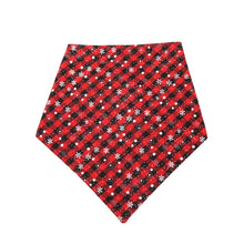 Load image into Gallery viewer, Pet Triangle Towel Christmas Snowflake Dog Saliva Towel, S, L