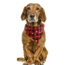 Load image into Gallery viewer, Pet Triangle Towel Christmas Snowflake Dog Saliva Towel, S, L