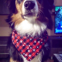 Load image into Gallery viewer, Pet Triangle Towel Christmas Snowflake Dog Saliva Towel, S, L