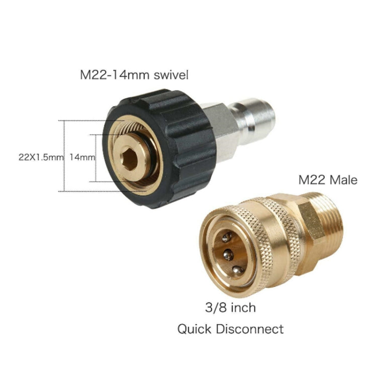 Pressure Washer Accessories Quick Connect Car Wash Water Hose Quick Connection, 14-3/8 Male + 14-3/8 Female, 14-3/8 Male + 15-3/8 Female, 15-3/8 Male + 15-3/8 Female, 15-3/8 Male + 14-3/8 Female