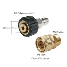 Load image into Gallery viewer, Pressure Washer Accessories Quick Connect Car Wash Water Hose Quick Connection, 14-3/8 Male + 14-3/8 Female, 14-3/8 Male + 15-3/8 Female, 15-3/8 Male + 15-3/8 Female, 15-3/8 Male + 14-3/8 Female