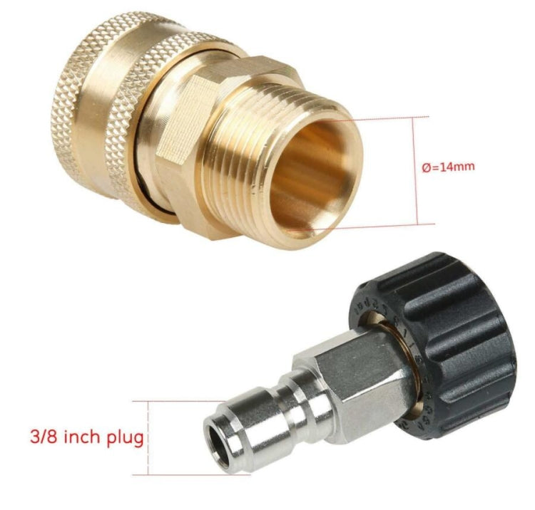 Pressure Washer Accessories Quick Connect Car Wash Water Hose Quick Connection, 14-3/8 Male + 14-3/8 Female, 14-3/8 Male + 15-3/8 Female, 15-3/8 Male + 15-3/8 Female, 15-3/8 Male + 14-3/8 Female