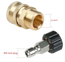Load image into Gallery viewer, Pressure Washer Accessories Quick Connect Car Wash Water Hose Quick Connection, 14-3/8 Male + 14-3/8 Female, 14-3/8 Male + 15-3/8 Female, 15-3/8 Male + 15-3/8 Female, 15-3/8 Male + 14-3/8 Female