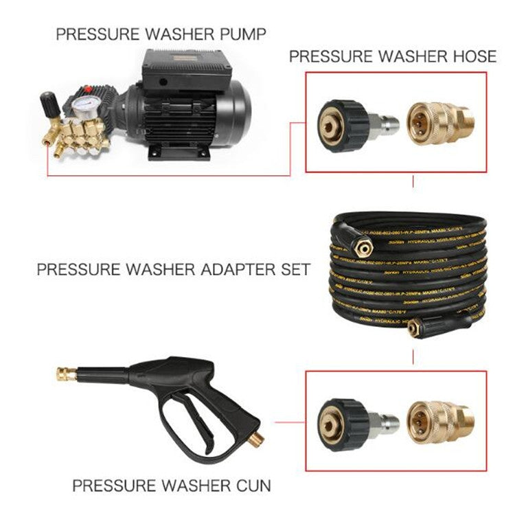 Pressure Washer Accessories Quick Connect Car Wash Water Hose Quick Connection, 14-3/8 Male + 14-3/8 Female, 14-3/8 Male + 15-3/8 Female, 15-3/8 Male + 15-3/8 Female, 15-3/8 Male + 14-3/8 Female
