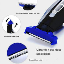 Load image into Gallery viewer, Electric Men Shaver Rechargeable Shaver Trimmer, Black + Blue