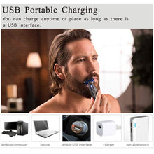 Load image into Gallery viewer, Electric Men Shaver Rechargeable Shaver Trimmer, Black + Blue