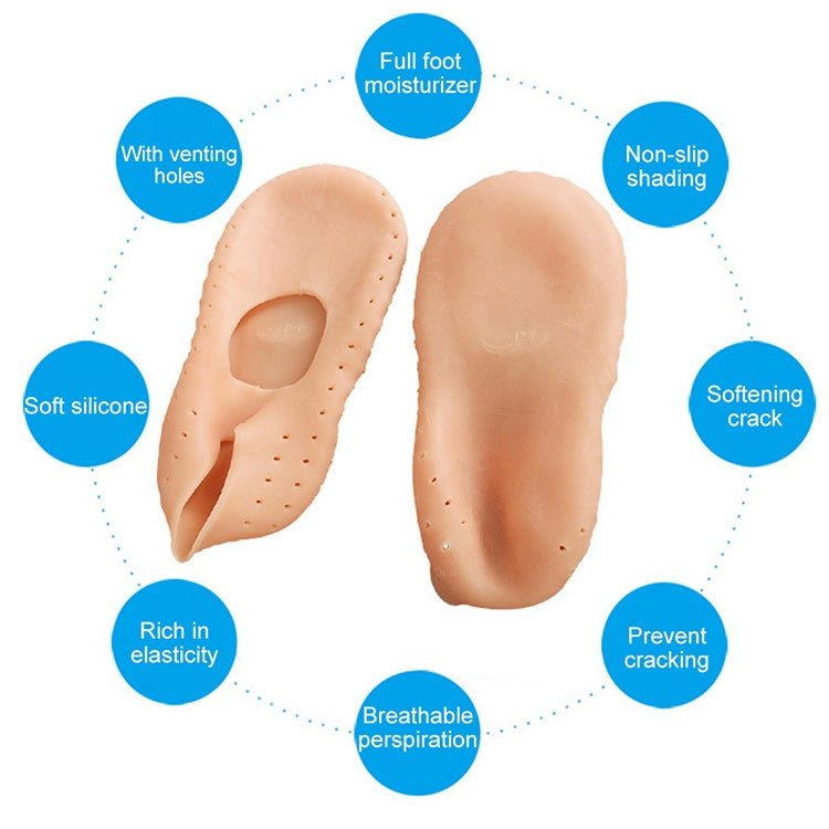 Silicone Sailboat Socks Foot Heel Anti-cracking Sleeve Anti-drying Beach Home Socks, S(33-35), M(36-38), L(39-41)
