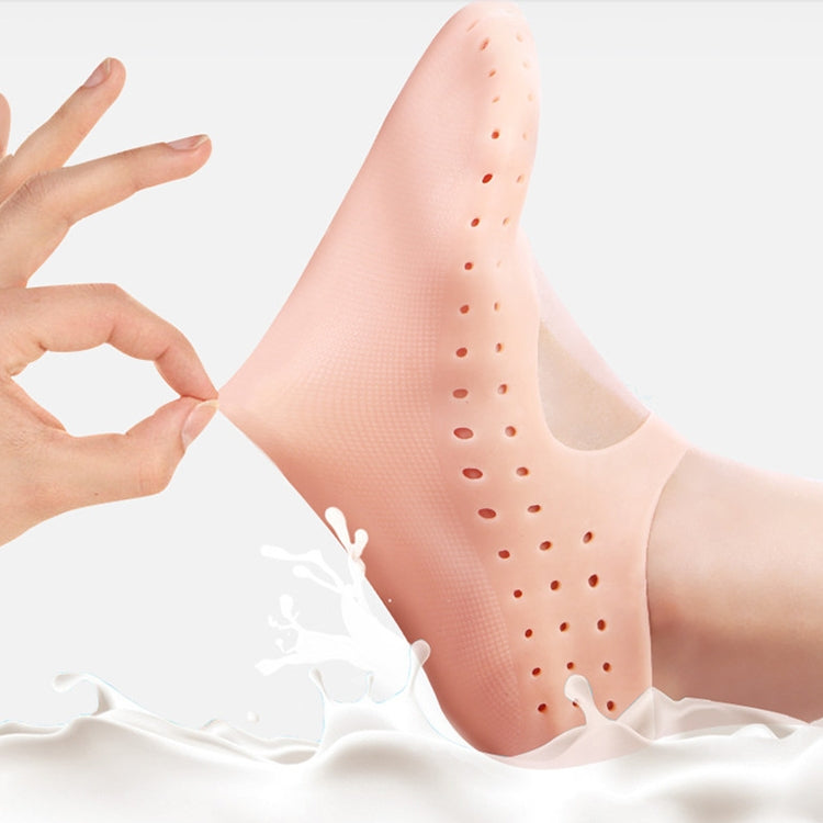Silicone Sailboat Socks Foot Heel Anti-cracking Sleeve Anti-drying Beach Home Socks, S(33-35), M(36-38), L(39-41)