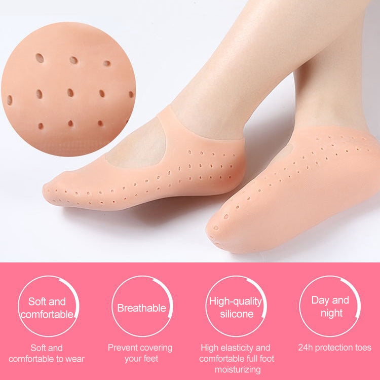 Silicone Sailboat Socks Foot Heel Anti-cracking Sleeve Anti-drying Beach Home Socks, S(33-35), M(36-38), L(39-41)