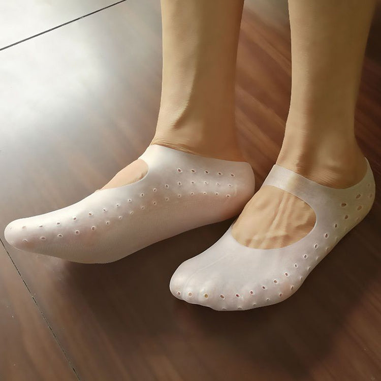Silicone Sailboat Socks Foot Heel Anti-cracking Sleeve Anti-drying Beach Home Socks, S(33-35), M(36-38), L(39-41)