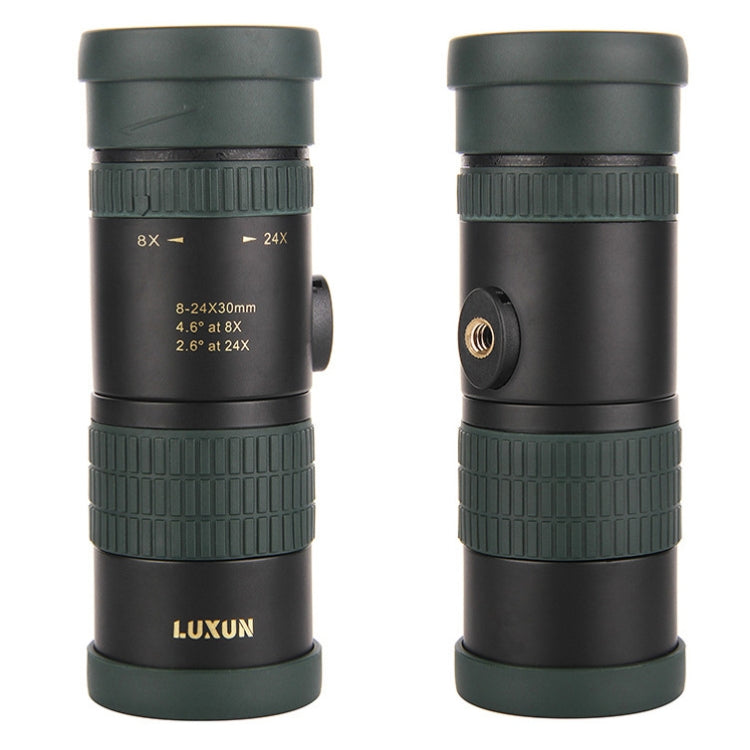 LUXUN 8-24X30 Shimmer Night Vision Single-Cylinder Variation Telescope with Phone Clip & Tripod