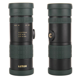 LUXUN 8-24X30 Shimmer Night Vision Single-Cylinder Variation Telescope with Phone Clip & Tripod