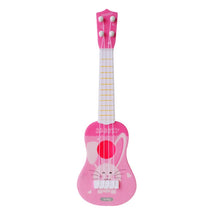 Load image into Gallery viewer, Small Simulation Musical Instrument Mini Four Strings Playable Ukulele Early Childhood Education Music Toy, Pink Rabbit, Light Blue Zebra, Pink Giraffe, Yellow Dinosaur, Blue Bear