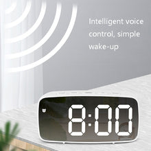 Load image into Gallery viewer, Battery Plug-In Dual-Purpose LED Clock Bedside Alarm Clock,, Rectangular Black Surface White Light