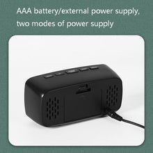 Load image into Gallery viewer, Battery Plug-In Dual-Purpose LED Clock Bedside Alarm Clock,, Rectangular Black Surface White Light
