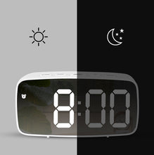 Load image into Gallery viewer, Battery Plug-In Dual-Purpose LED Clock Bedside Alarm Clock,, Rectangular Black Surface White Light