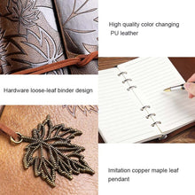 Load image into Gallery viewer, PU Maple Retro Straps Handbook Loose-leaf Notebook, A7, A6, A5