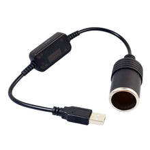 Load image into Gallery viewer, Car Converter Adapter Wired Controller USB to Cigarette Lighter Socket 5V to 12V Boost Power Adapter Cable, 30cm USB