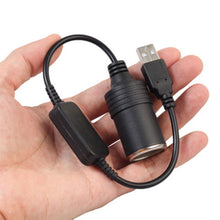 Load image into Gallery viewer, Car Converter Adapter Wired Controller USB to Cigarette Lighter Socket 5V to 12V Boost Power Adapter Cable, 30cm USB