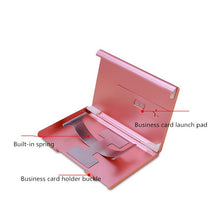 Load image into Gallery viewer, Metal Portable Push Card Case Ultra-thin Frosted Light Business Card Packing Box