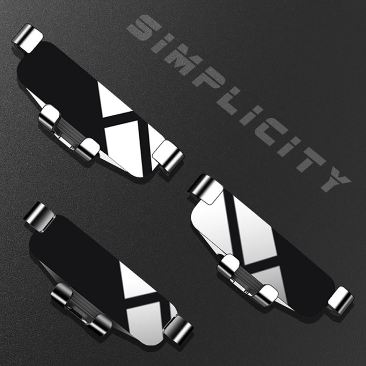 650 Vehicle-mounted Mobile Phone Gravity Bracket Air Outlet Navigation Holder, Silver, Black, Paste Silver, Paste Black