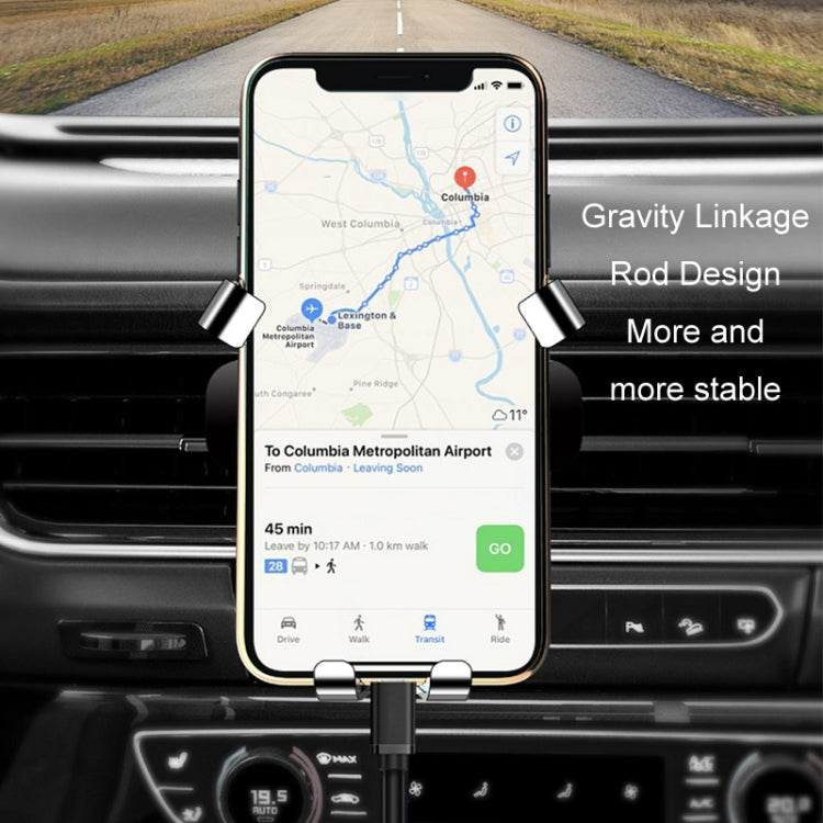 650 Vehicle-mounted Mobile Phone Gravity Bracket Air Outlet Navigation Holder, Silver, Black, Paste Silver, Paste Black