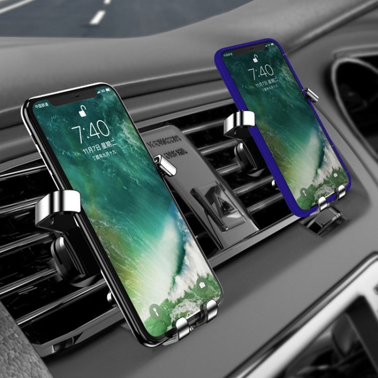 650 Vehicle-mounted Mobile Phone Gravity Bracket Air Outlet Navigation Holder, Silver, Black, Paste Silver, Paste Black