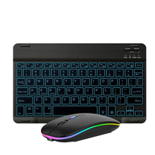 Load image into Gallery viewer, 10 Inch RGB Colorful Backlit Bluetooth Keyboard And Mouse Set For Mobile Phone / Tablet, Black, White