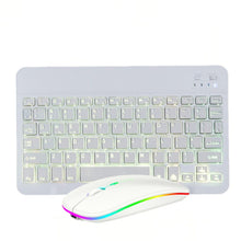 Load image into Gallery viewer, 10 Inch RGB Colorful Backlit Bluetooth Keyboard And Mouse Set For Mobile Phone / Tablet, Black, White